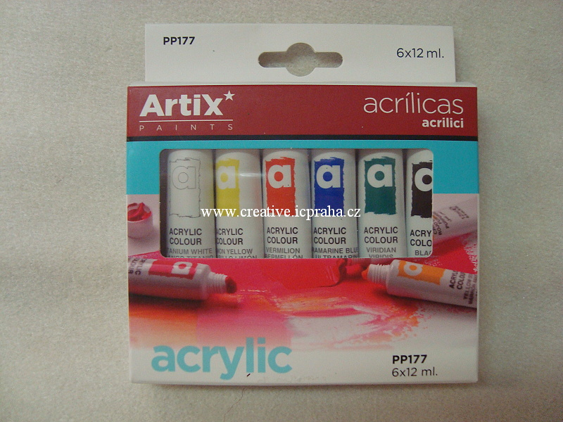 Artix akrylové barvy - sada 6x12ml